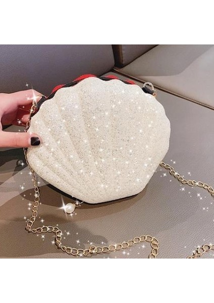 Pembe Tarzı Sevimli Lazer Pul Küçük Kabuk Omuzdan Askili Çanta Telefon Para Kesesi Yaz Zincir Kılıfı Kadınlar Için Crossbody Çanta Çanta (Yurt Dışından)