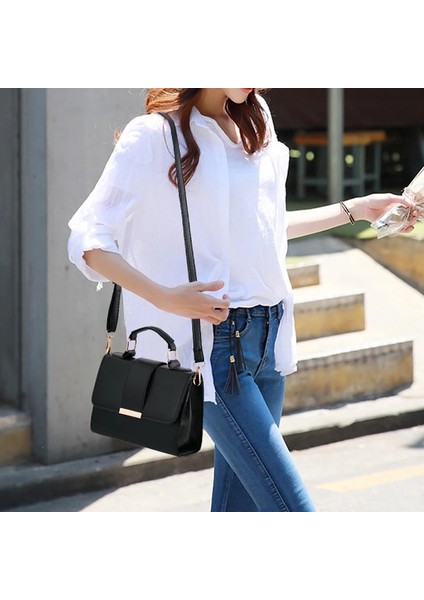 Gri Tarzı Yaz Moda Kadın Çantası Deri Çantalar Pu Omuzdan Askili Çanta Küçük Kapaklı Crossbody Çanta Kadınlar Için Postacı Çantası (Yurt Dışından) fırsatları