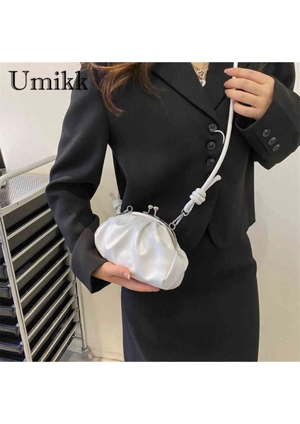 Yeşil Stil Basit Crossbody Çanta Metal Klip Toka Kadın Çantası Çanta Kabuk Şekli Küçük Deri Pileli Bulut Bayan Çanta Seyahat Arkadaşlık Için (Yurt Dışından) modelleri