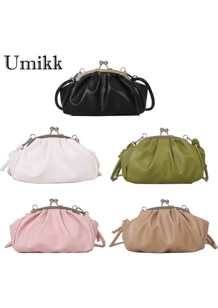 Yeşil Stil Basit Crossbody Çanta Metal Klip Toka Kadın Çantası Çanta Kabuk Şekli Küçük Deri Pileli Bulut Bayan Çanta Seyahat Arkadaşlık Için (Yurt Dışından) indirimleri