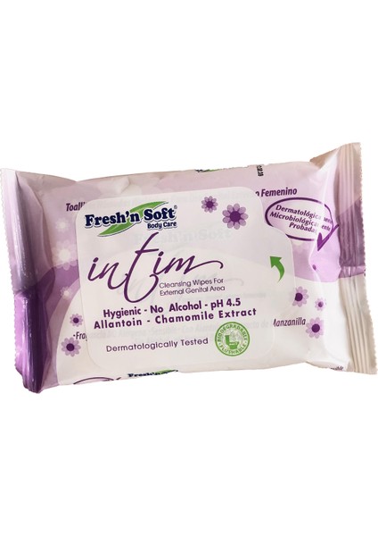 Fresh'n Soft Body Care - Intim Dış Genital Bölge Temizleme Mendili 1 Paket 20 Yaprak