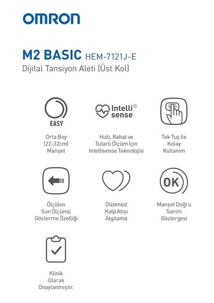 M2 Basic HEM-7121J-E Üst Koldan Ölçer Dijital Tansiyon Aleti (Yurt Dışından) fırsatları
