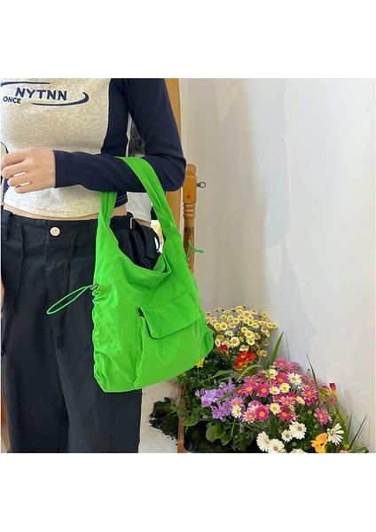 Janjon Star Kore Tarzı Moda Pilili Omuz Çantası 2024 Yeni Stil Kişiselleştirilmiş Basit Tote Çanta Kadınlar Için Çok Yönlü Rahat Çanta (Yurt Dışından)