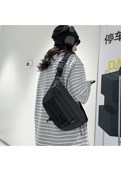 Janjon Star Kadınlar Için Yeni Kırmızı Göğüs Çantası Japon Tarzı Harajuku Retro Tüm Maç Düz Renk Öğrenci Omuz Çantası Crossbody Çanta (Yurt Dışından)