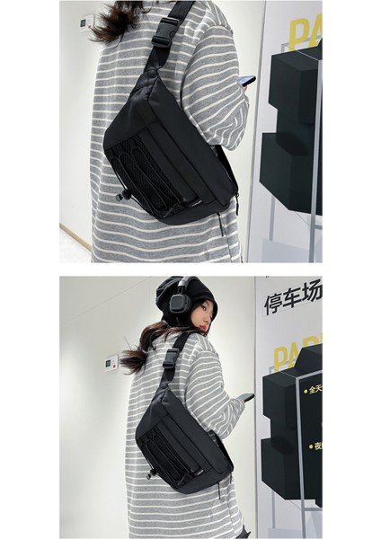 Janjon Star Kadınlar Için Yeni Kırmızı Göğüs Çantası Japon Tarzı Harajuku Retro Tüm Maç Düz Renk Öğrenci Omuz Çantası Crossbody Çanta (Yurt Dışından)