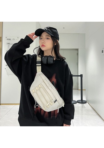 Janjon Star Kadınlar Için Yeni Kırmızı Göğüs Çantası Japon Tarzı Harajuku Retro Tüm Maç Düz Renk Öğrenci Omuz Çantası Crossbody Çanta (Yurt Dışından)