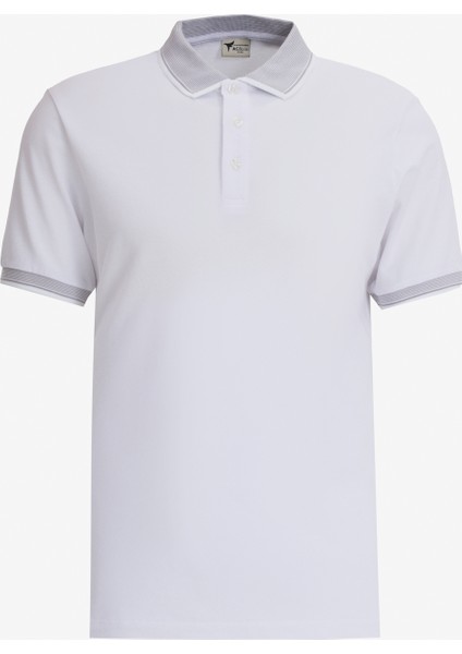 Erkek Açık Bej Beyaz-Gri Melanj-Beyaz 3'lü Çekmeyen Pamuklu Slim Fit Kıvrılmaz Polo Yaka Tişört