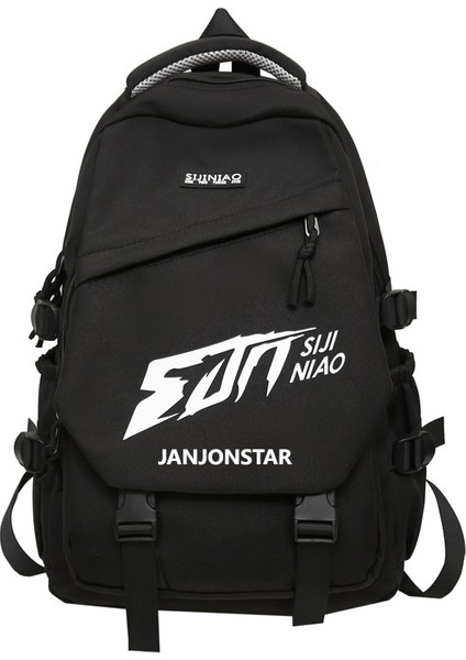 Janjon Star Yeni Sırt Çantası Erkek Çok Yönlü Sırt Çantası Büyük Kapasiteli Retro Moda Ins Bilgisayar Çantası Kadın Üniversite Öğrencisi Okul Çantası (Yurt Dışından)