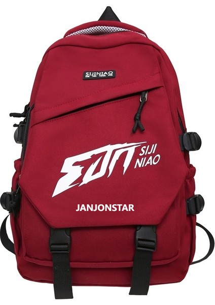 Janjon Star Yeni Sırt Çantası Erkek Çok Yönlü Sırt Çantası Büyük Kapasiteli Retro Moda Ins Bilgisayar Çantası Kadın Üniversite Öğrencisi Okul Çantası (Yurt Dışından)