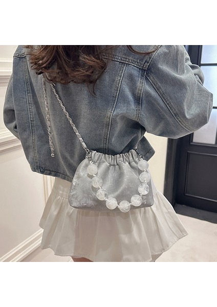Janjon Star 2024 Bahar Yeni Koltuk Altı Çanta Rahat Retro Çanta Çapraz Kova Çanta Kadın Fransız Moda Kadın Çantası (Yurt Dışından)