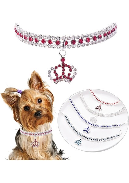 Kırmızı Stil M Boyutu Yeni Tasarım Zirkon Pet Köpek Tasmaları Renklendirilmiş Taç Kedi Kolye Köpek Ayarlanabilir Gül Altın Lüks York Köpek Boyun Aksesuarları (Yurt Dışından) fiyatları