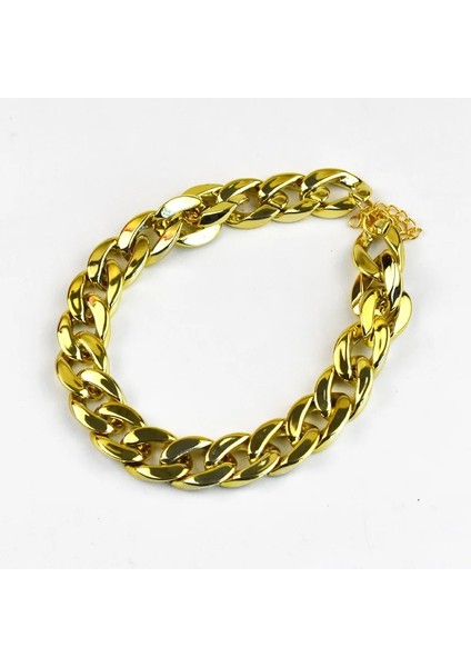 Altın Tarzı Güçlü Plastik Köpek Zinciri Tasmaları Pet Altın Büyük Pitbull Yaka Bulldog Yöntemi Mücadele Kolye Pet Giydirme Sahne Aksesuarları (Yurt Dışından)