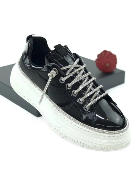 (Park Moda) Taş Biye Bağcıklı Günlük Kadın Spor Ayakkabı Siyah fırsatları