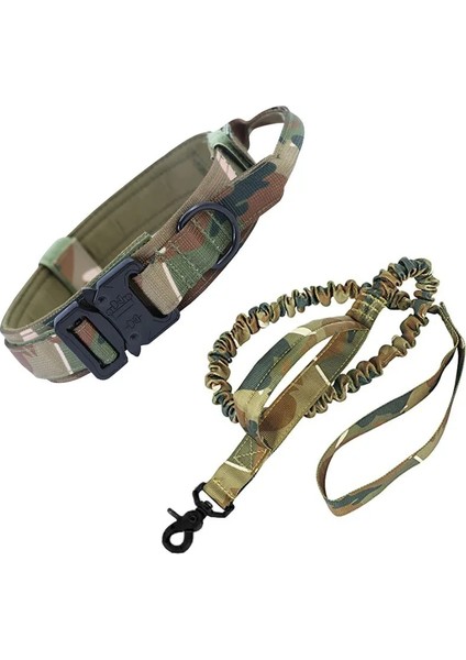Takım Elbise-Kamuflaj Tarzı M Boyutu Dayanıklı Askeri Taktik Köpek Tasması Bungee Tasma Seti Pet Naylon Yürüyüş Eğitim Yaka Orta Büyük Köpekler Için Alman Shepard (Yurt Dışından)