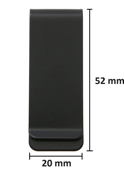 Metal Kağıt Para Tokası Kart Tutucu Klips Cüzdan Ataş Siyah 5,2cm x 2cm
