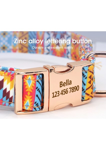 Siyah Stil M Boyutu Moda Baskılı Köpek Tasması Kişiselleştirilmiş Naylon Pet Kımlık Tasmaları Özel Köpek Kımlık Tabela Yaka Ücretsiz Gravür Çiçek Aksesuarları (Yurt Dışından) fırsatları