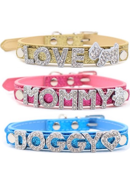 Altın Tarzı L Boyutu Pet Köpek Tasmaları Toka ile Yavru Kedi Kolye Ücretsiz 10 mm Taklidi Harfler ve Takılar Kişiselleştirilmiş Dıy Adı Köpek Tasması (Yurt Dışından) fiyatları