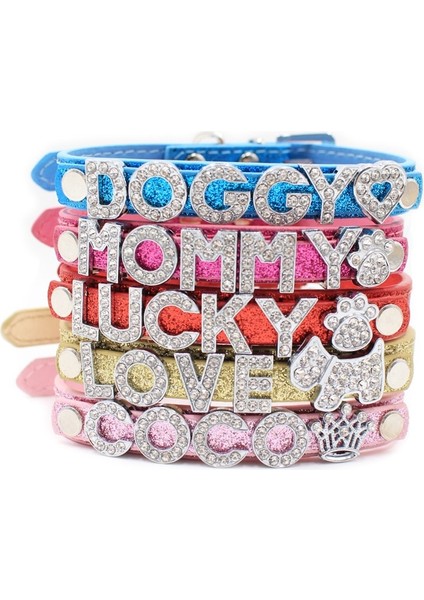 Altın Tarzı L Boyutu Pet Köpek Tasmaları Toka ile Yavru Kedi Kolye Ücretsiz 10 mm Taklidi Harfler ve Takılar Kişiselleştirilmiş Dıy Adı Köpek Tasması (Yurt Dışından) fırsatları