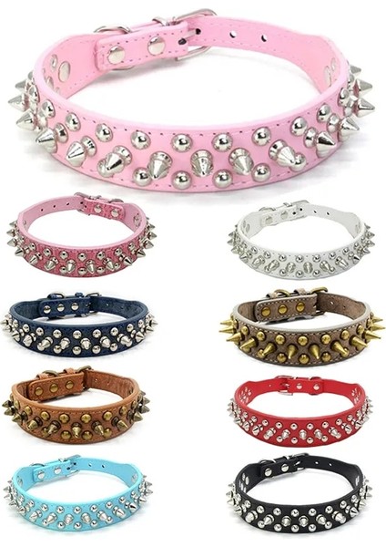 No.1 Stili Xs Boyutu Ayarlanabilir Deri Pet Köpek Tasması Boyun Askısı Malzemeleri Pu Deri Punk Perçin Çivili Köpek Tasması Evcil Hayvan Tasmaları Küçük Köpek Kedi (Yurt Dışından) modelleri