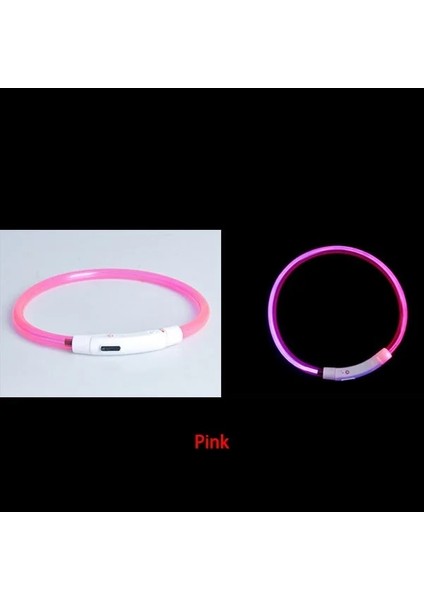 Pembe Tarzı 50CM Delysia King Işıklı Köpek Tasması (Yurt Dışından)