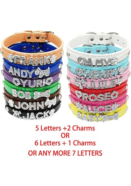 Kahverengi Tarzı S Beden Kişiselleştirilmiş Bling Adı Kedi Köpek Tasması Özel Glitter Rhinestone Harfler Adı Deri Köpek Tasması Küçük Orta Büyük Köpekler Için (Yurt Dışından) indirimleri