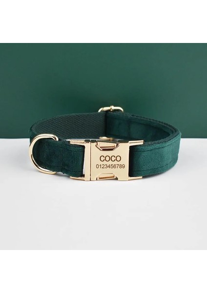 Koşum Stili L Boyutu Yeşil Kadife Köpek Yaka ve Tasma Seti Köpekler Için Özel Kazınmış Tabela Evcil Hayvan Malzemeleri Köpek Tasma VELVET43 (Yurt Dışından) fırsatları