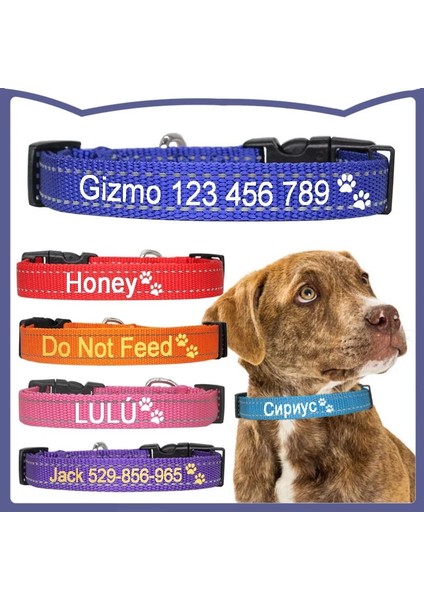 Mavi-Beyaz Tarzı S Beden Kişiselleştirilmiş Naylon Köpek Tasması Yansıtıcı Baskı Kımlık Etiketi Özel Ad Ayarlanabilir Yaka Köpek Küçük Orta Büyük Pet Pitbull (Yurt Dışından) fiyatları