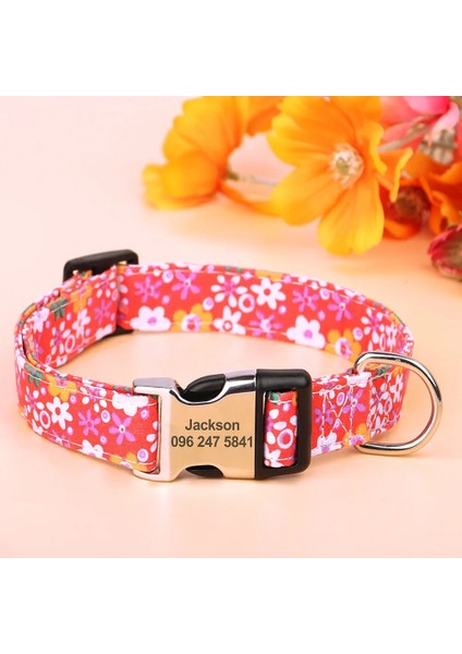 Sarı Stil S Beden Çiçek Baskılı Özel Köpek Tasması Naylon Ücretsiz Kazınmış Adı Kımlık Etiketi Evcil Hayvan Tasması Kişiselleştirilmiş Köpek Tasmaları Küçük Orta Köpekler Kediler Için (Yurt Dışından) fırsatları