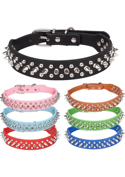 No.5 Tarzı Xs Boyutu Ayarlanabilir Deri Pet Köpek Tasması Boyun Askısı Malzemeleri Pu Deri Punk Perçin Çivili Köpek Tasması Evcil Hayvan Tasmaları Küçük Köpek Kedi (Yurt Dışından)