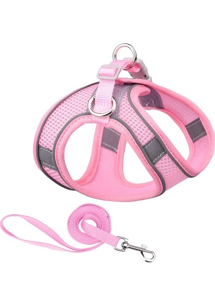 1-Pembe Tarzı M Boyutu Naylon Köpek Koşum Tasma Yansıtıcı Evcil Hayvan Koşumu Yelek Nefes Ayarlanabilir Yaka Chihuahua Küçük Büyük Köpekler Kedi (Yurt Dışından)