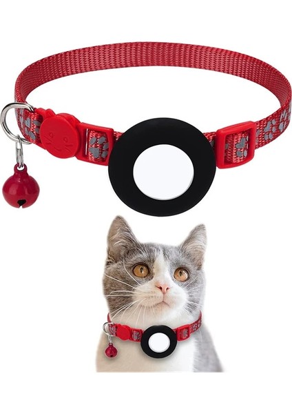 C-Kırmızı Tarzı 1X22-35CM Airtag Için Pet Yaka Deri Anti-Kayıp Yaka Apple Airtags Konum Tracker Airtag Ayarlanabilir Tasarım Için Koruyucu Kılıf (Yurt Dışından)