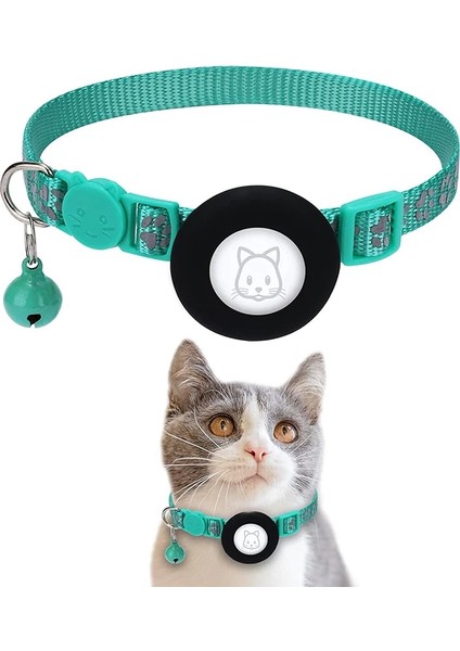 C-Yeşil Tarzı 1X22-35CM Airtag Için Pet Yaka Deri Anti-Kayıp Yaka Apple Airtags Konum Tracker Airtag Ayarlanabilir Tasarım Için Koruyucu Kılıf (Yurt Dışından)