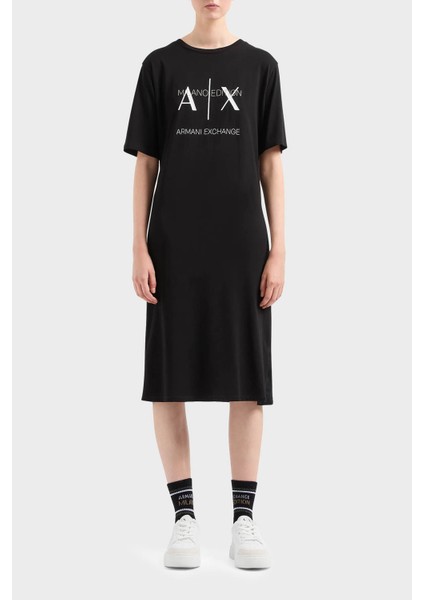 Pamuklu Relaxed Fit Midi Elbise Bayan Elbise 3DYA79 YJ3RZ 1200