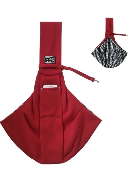 Kırmızı Stil Kedi Taşıyıcı Taşıma Çantası Kedi Sırt Çantası Taşıyıcı Küçük Pet Sırt Çantası Ayarlanabilir Blet Pet Sling Tavşan Taşıyıcı Yavru Kedi Taşıyıcı (Yurt Dışından)