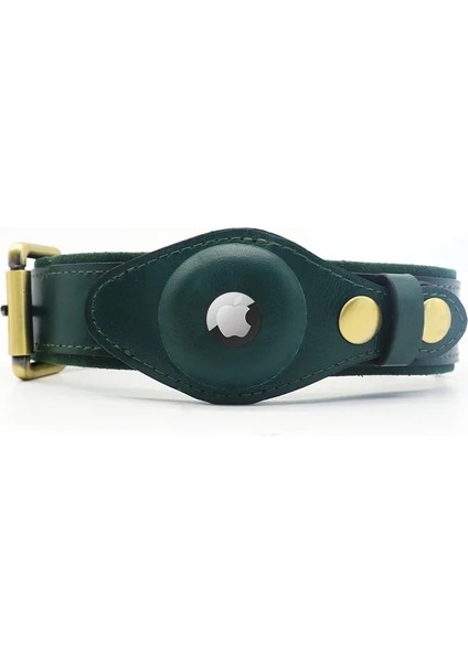 Yeşil Stil L Boyutu Anti-Kayıp Deri Apple Airtag Pet Köpek Tasması Gps Pozisyon Takip Cihazı Kılıfı Labrador Büyük Köpekler Üst Katman Inek Derisi Airtag Aksesuarları (Yurt Dışından)
