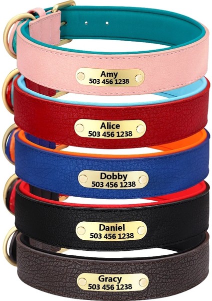 Siyah Stil Xl Boyutu Özel Kişiselleştirilmiş Köpek Tasması Kazınmış Pet Köpek Kimlik Etiketleri Yaka Küçük Orta Büyük Köpekler Için Yastıklı Pitbull Bulldog Correa Perro (Yurt Dışından) fırsatları