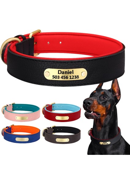 Siyah Stil Xl Boyutu Özel Kişiselleştirilmiş Köpek Tasması Kazınmış Pet Köpek Kimlik Etiketleri Yaka Küçük Orta Büyük Köpekler Için Yastıklı Pitbull Bulldog Correa Perro (Yurt Dışından) indirimleri