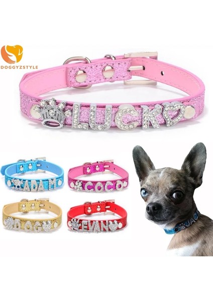 Kahverengi Tarzı L Boyutu Kişiselleştirilmiş Köpek Kedi Tasmaları Dıy Adı Köpek Pu Deri Yaka Taklidi Bling Köpek Malzemeleri Küçük Orta Köpekler Için Evcil Hayvan Tasmaları (Yurt Dışından) fiyatları