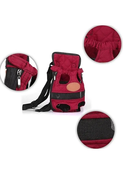 Kırmızı Stil M Beden Köpek Kedi Köpek Kafası Bacakları Dışarı Taşıyıcı Tuval Sırt Çantası Açık Seyahat Çantası (Yurt Dışından) modelleri