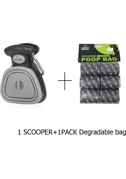 Gri Çanta Stili L Beden Köpek Pet Seyahat Katlanabilir Temizleme Aracı, 1 Rulo Ayrıştırılabilir Çantalar ile Poop Scoop Clean Pick Up Excreta Cleaner Epacket G (Yurt Dışından)