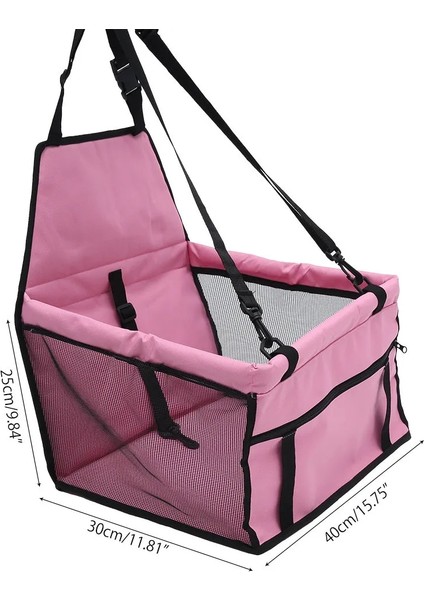 PEMBE40 x 30 x 25 cm Stili Pet Köpek Kedi Koltuğu Taşıma Çantası Oxford Nefes Katlanabilir Kemerli Araba Koruyucu Örgü Kutusu Köpek Uyku Yatağı Açık Çanta (Yurt Dışından) fırsatları