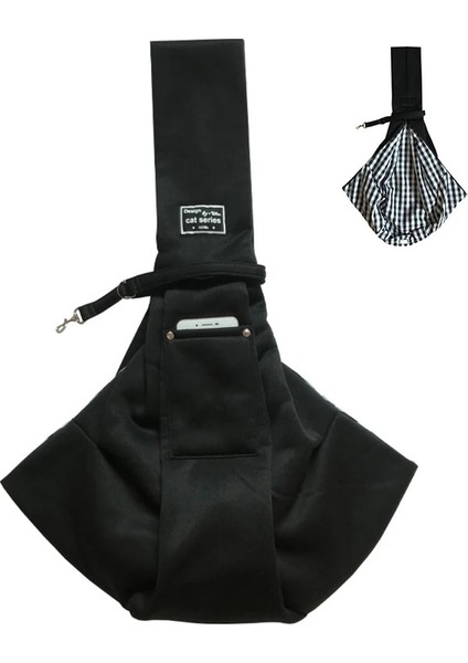 A-Siyah Stil Kedi Taşıma Çantası Köpek Taşıma Çantası Pet Sırt Çantası Yavru Kedi Taşıyıcı Sling Konfor Açık Ayarlanabilir Blet Omuz Çantaları (Yurt Dışından)