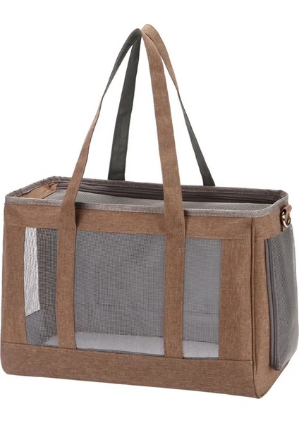 Haki Stili 39X28X19CM Nefes Pet Köpek Taşıma Çantası Taşınabilir Pet Köpek Seyahat Örgü Çanta Sırt Çantası Küçük Catuahua Yorkie Için Açık Omuz Çantası (Yurt Dışından)