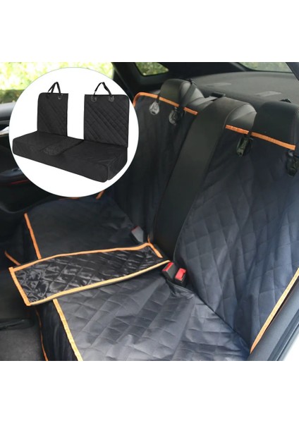 Shanhua Shop Siyah Turuncu Tarzı Araba Pet Mat Sedan Arka Koltuk Minderi Köpek Yatağı Arka Koltuk Koruyucu Kapak Su Geçirmez Kirli Açık Seyahat Eşyaları Coche Funda Asiento (Yurt Dışından)