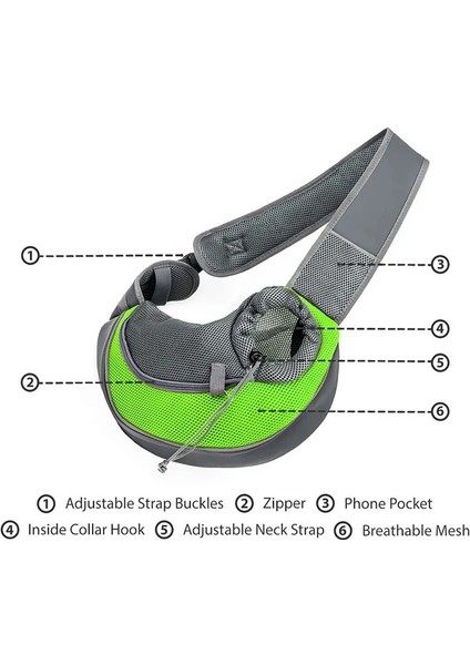 Yeşil Stil L Beden Yeni Nefes Alabilir Köpek Taşıyıcı Açık Seyahat Çanta Örgü Omuz Çantası Sling Pet Seyahat Tote Kedi Köpek Taşıyıcı (Yurt Dışından) fırsatları