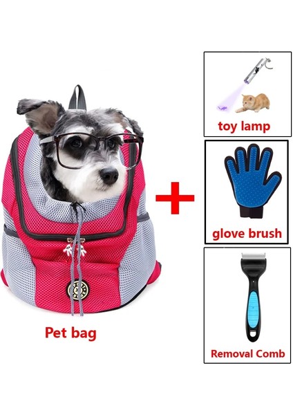 Kırmızı 4 Adet Tarzı L 6-10KG Köpek Aksesuarları Pet Köpek Taşıma Çantası Kedi Yavrusu Sırt Çantası Taşınabilir Seyahat Örgü Açık Yürüyüş Head Out Çift Omuz Spor Sling (Yurt Dışından)