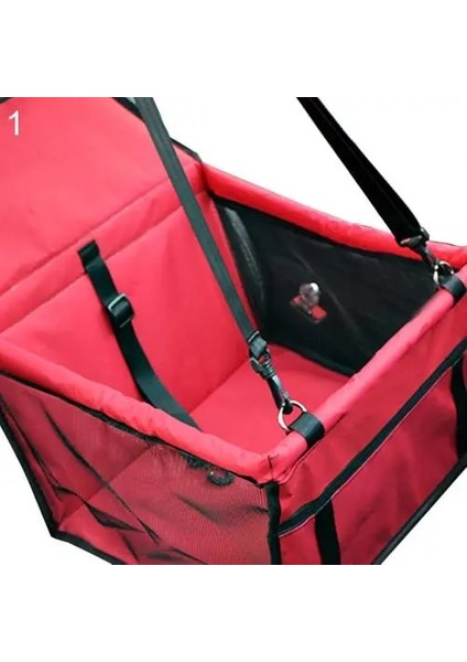 Kırmızı 40 x 30 x 25 cm Stili Pet Köpek Kedi Koltuğu Taşıma Çantası Oxford Nefes Katlanabilir Kemerli Araba Koruyucu Örgü Kutusu Köpek Uyku Yatağı Açık Çanta (Yurt Dışından)