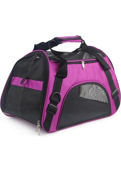 Mor Tarzı M Beden Yumuşak Taraflı Taşıma Çantası Taşınabilir Pet Köpek ve Kedi Bez Çanta Taşıma Giden Seyahat Fermuar Nefes Alabilir Evcil Hayvanlar Çanta Pubby&kitten Için (Yurt Dışından)