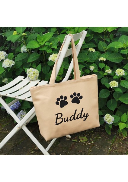 Gri Stil 40CMX54CM Özel Tuval Köpek Tote Çanta Kişiselleştirilmiş Köpek Seyahat Çantası Köpekler Için Evcil Hayvanınızın Adı ile Açık Seyahat Taşınabilir Aperatif Şişe Çantası (Yurt Dışından) fırsatları