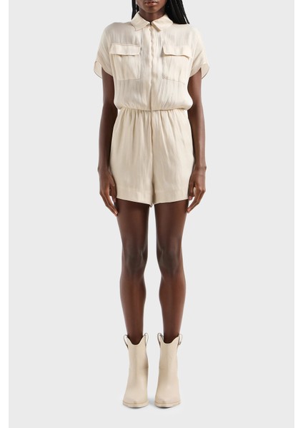 Regular Fit Gömlek Yaka Mini Tulum Bayan Tulum 3DYA18 Ynuuz 1787